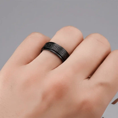 Alvora Bastion - Black | Anti-Anxiety Stainless Steel Men’s Ring