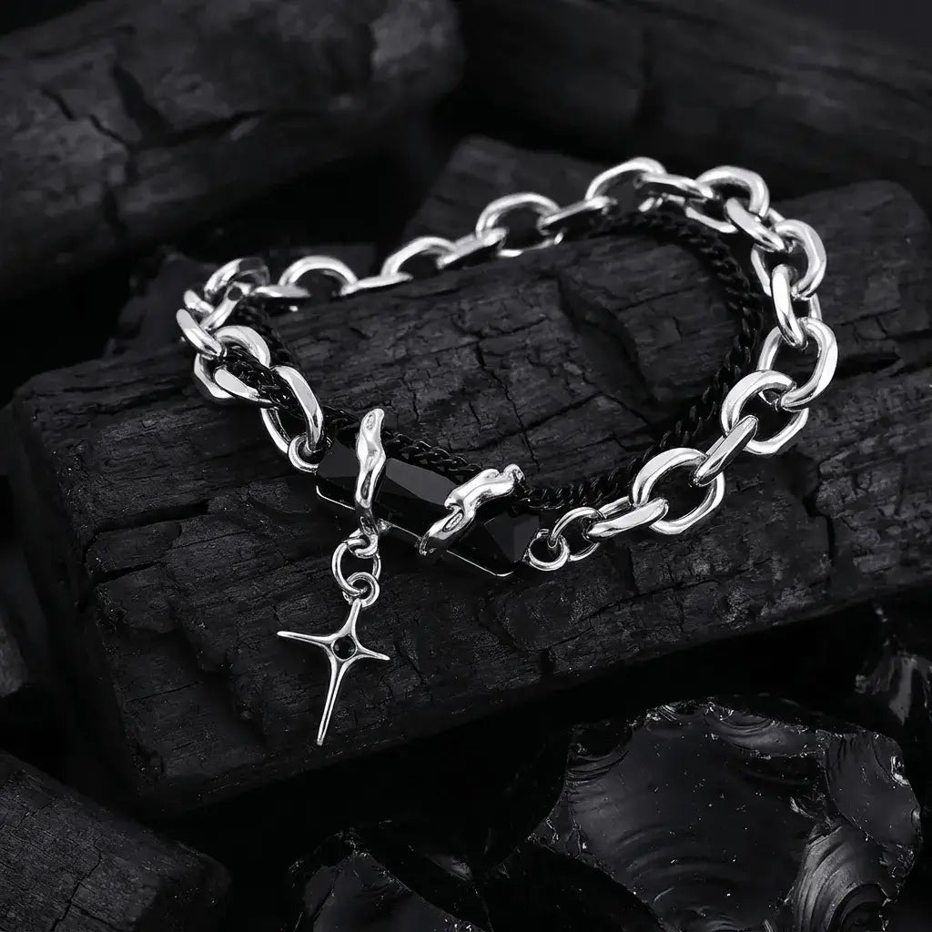 Vanta Onyx Star I silver and black bracelet 
