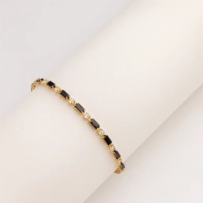 Alvora Blarora Black & Gold Tennis Bracelet – Minimal Modern Luxury Jewelry