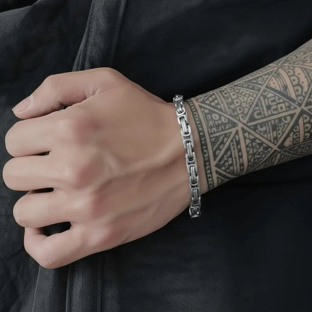 Alvora Byrskar Vintage Byzantine Bracelet for Men – Waterproof Chain Jewelry