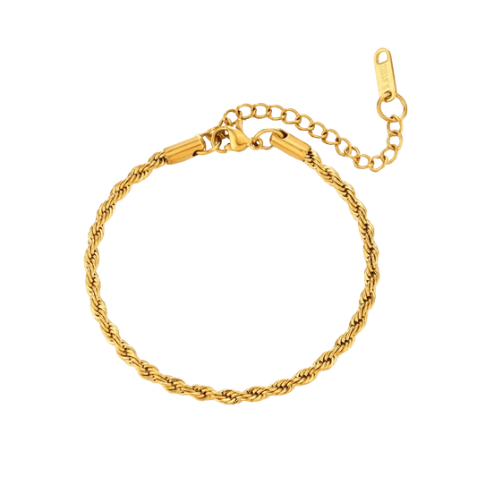 Caelora Bracelet – 18K Gold Plated Twisted Rope Waterproof Bracelet