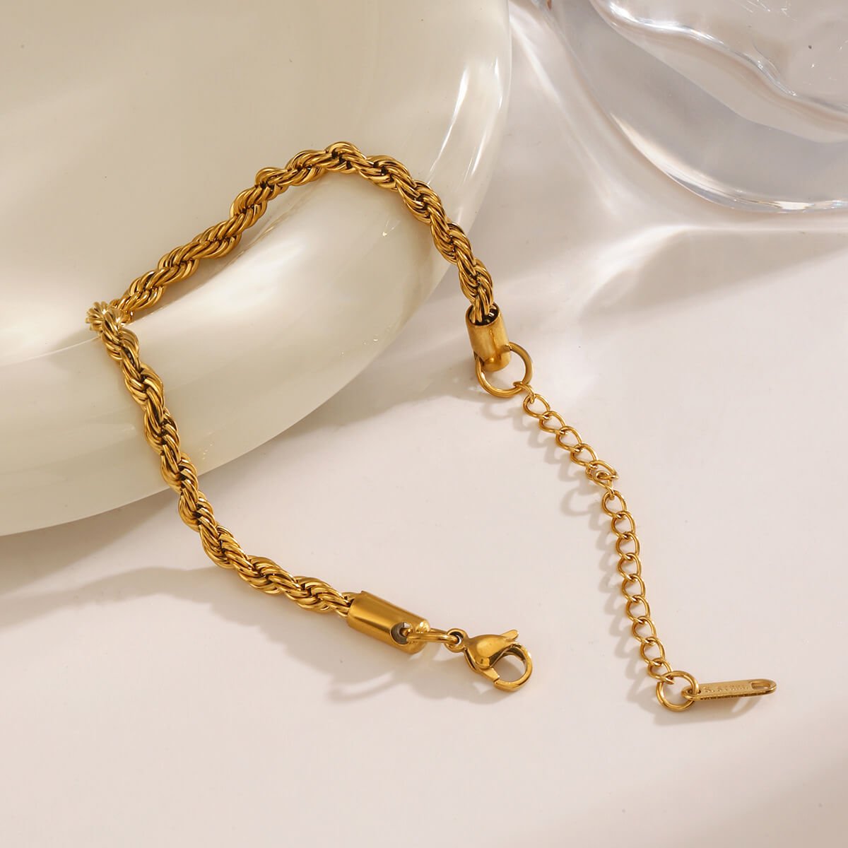 Caelora Bracelet – 18K Gold Plated Twisted Rope Waterproof Bracelet