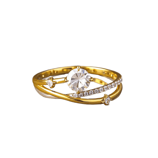 Celestara Moissanite Ring – 18K Gold Plated Celestial Jewellery | Alvora