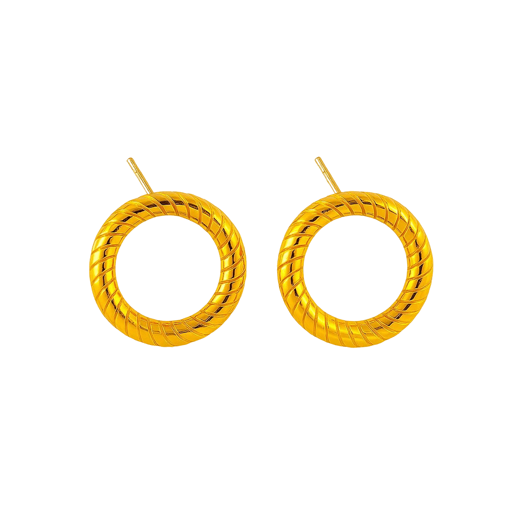 Circlia Earrings – 18K Gold or Silver Circle Rope Earrings