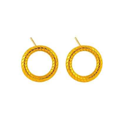Circlia Earrings – 18K Gold or Silver Circle Rope Earrings