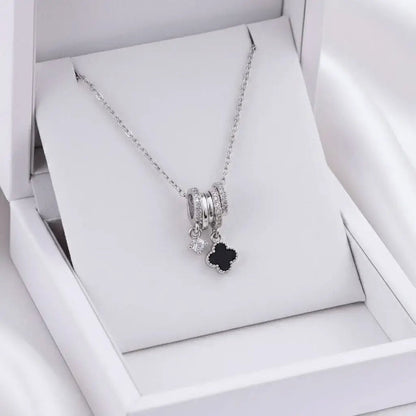Alvora Cloravie Black Clover Necklace – Gold & Silver Waterproof Jewelry