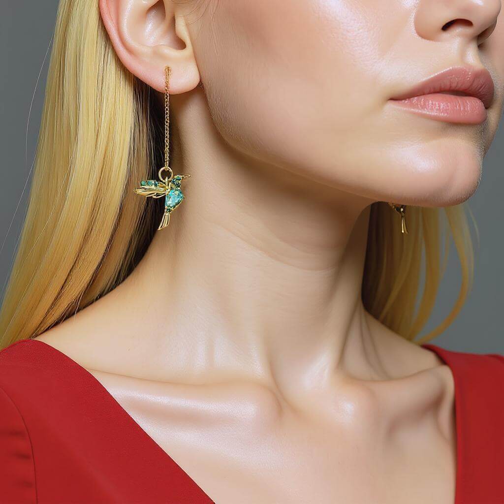 Colibelle - Alvora colorful animal earrings crystal drop earrings dangle bird earrings