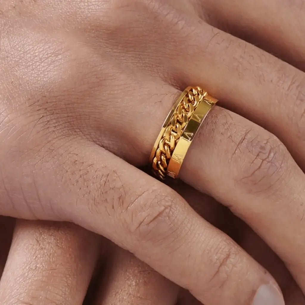 Alvora Dominium | Roman Numeral Anti-Anxiety Stainless Steel Ring