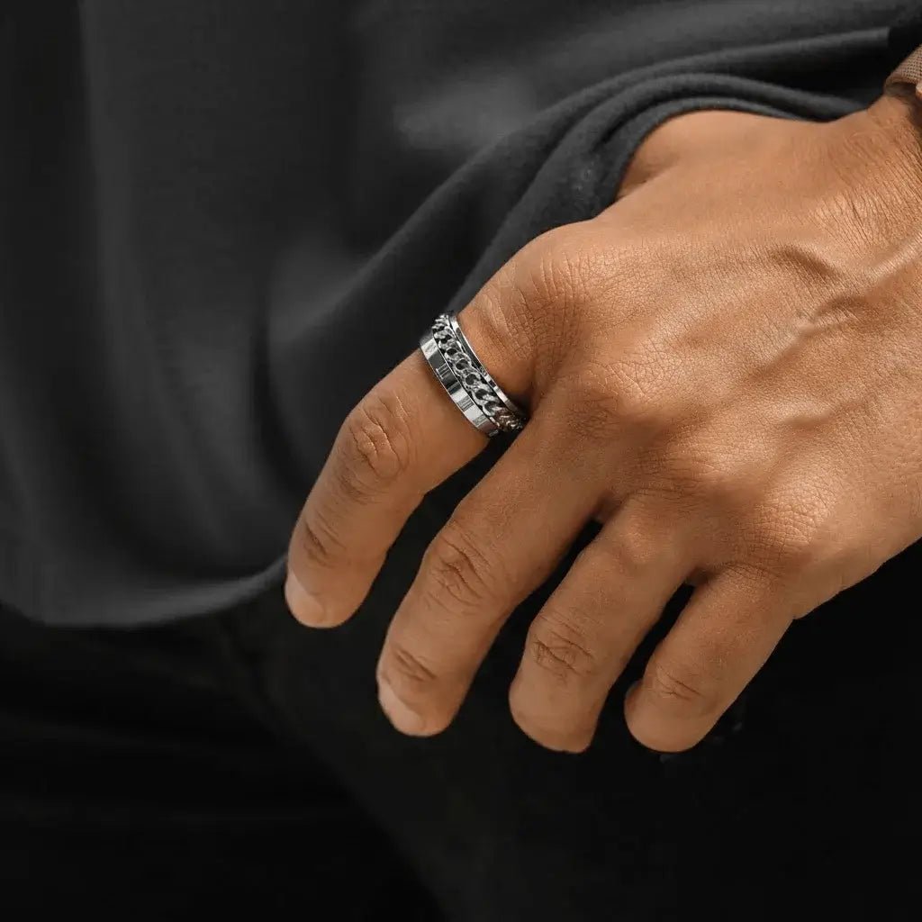 Alvora Dominium | Roman Numeral Anti-Anxiety Stainless Steel Ring