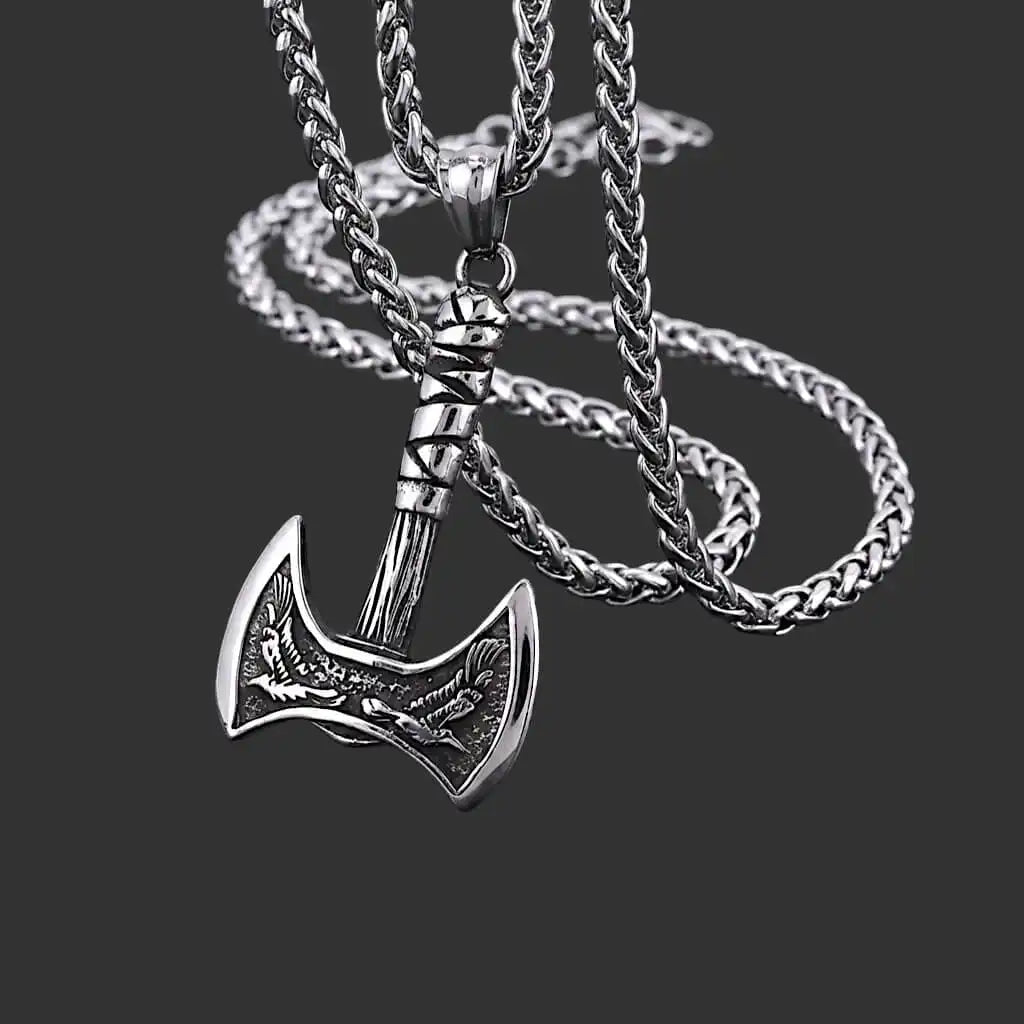 Draxil Twin Axe Pendant | Stainless Steel Nordic Jewelry