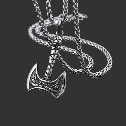 Draxil Twin Axe Pendant | Stainless Steel Nordic Jewelry