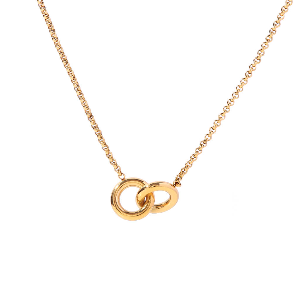 Duoria Necklace – 18K Gold Plated Interlocking Circle Necklace