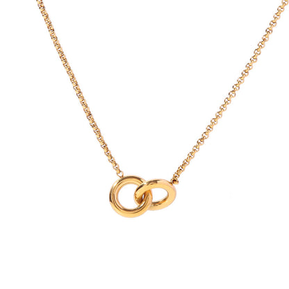 Duoria Necklace – 18K Gold Plated Interlocking Circle Necklace