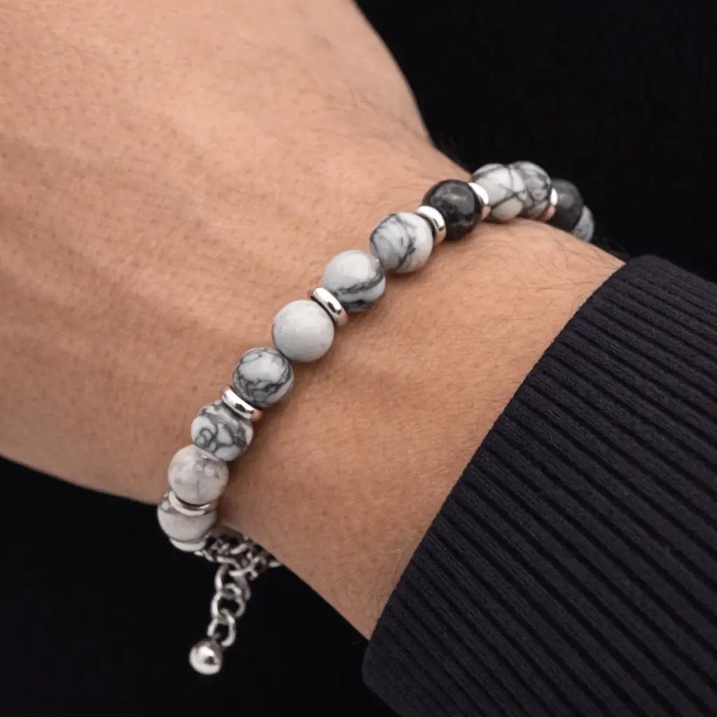 Alvora Echelon – Ashen | Men’s Minimal Adjustable Stone Bracelet