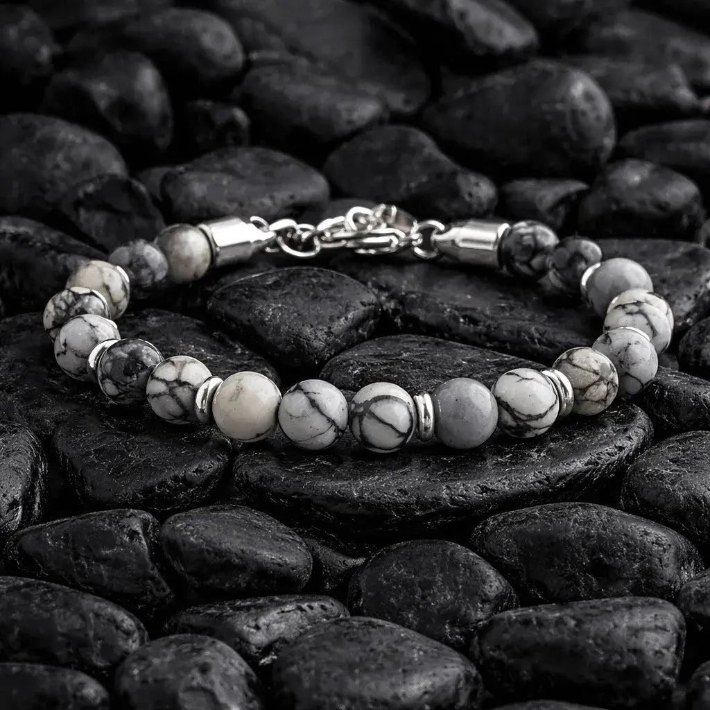 Alvora Echelon – Ashen | Men’s Minimal Adjustable Stone Bracelet
