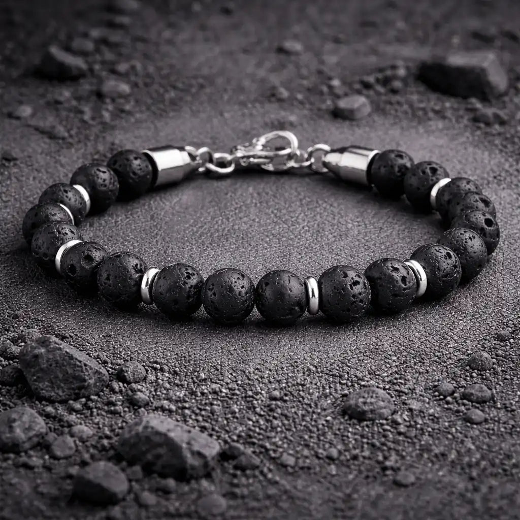 Alvora Echelon – Ashfall | Men’s Volcanic Stone Bracelet 