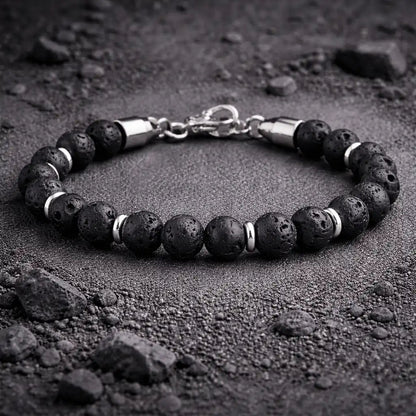 Alvora Echelon – Ashfall | Men’s Volcanic Stone Bracelet 