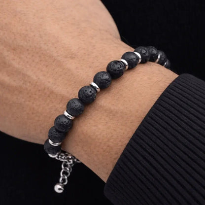 Alvora Echelon – Ashfall | Men’s Volcanic Stone Bracelet 