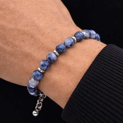 Alvora Echelon – Azure | Men’s Blue Adjustable Stone Bracelet