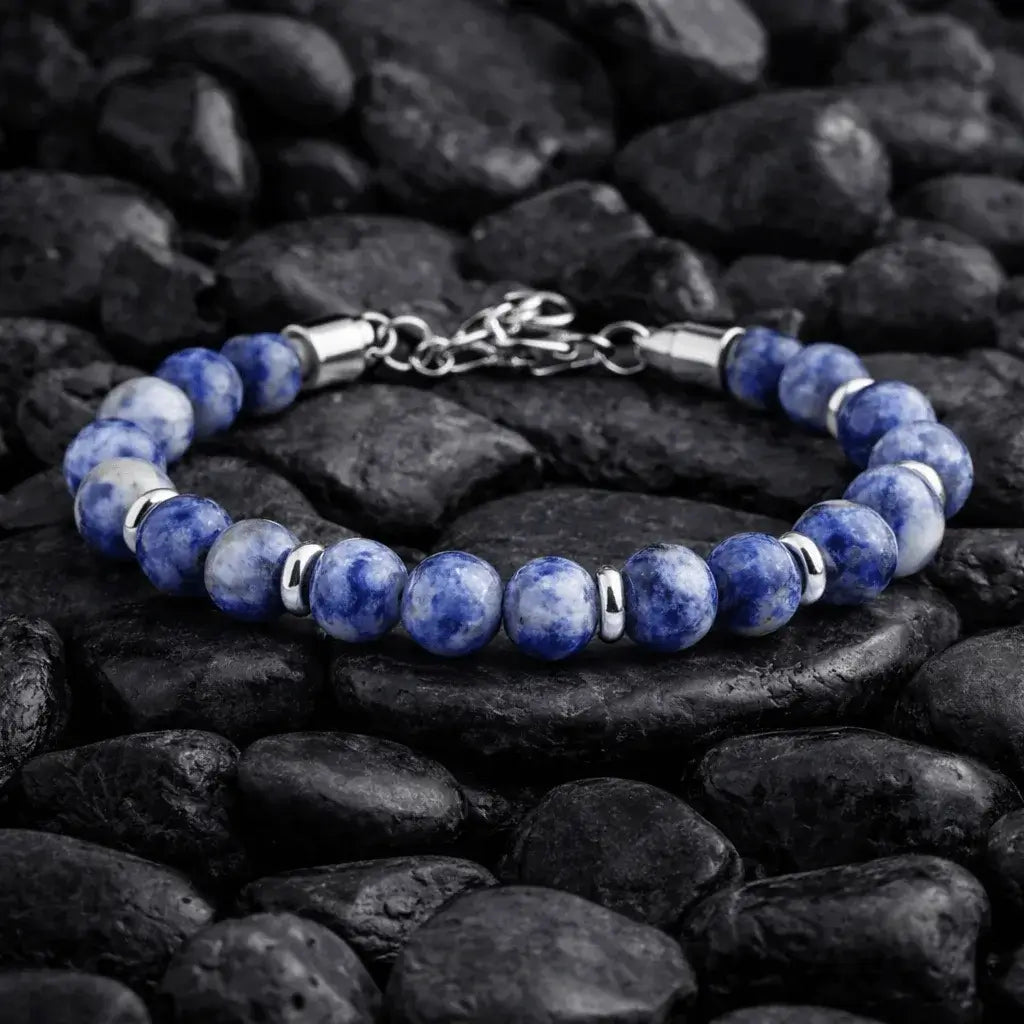 Alvora Echelon – Azure | Men’s Blue Adjustable Stone Bracelet