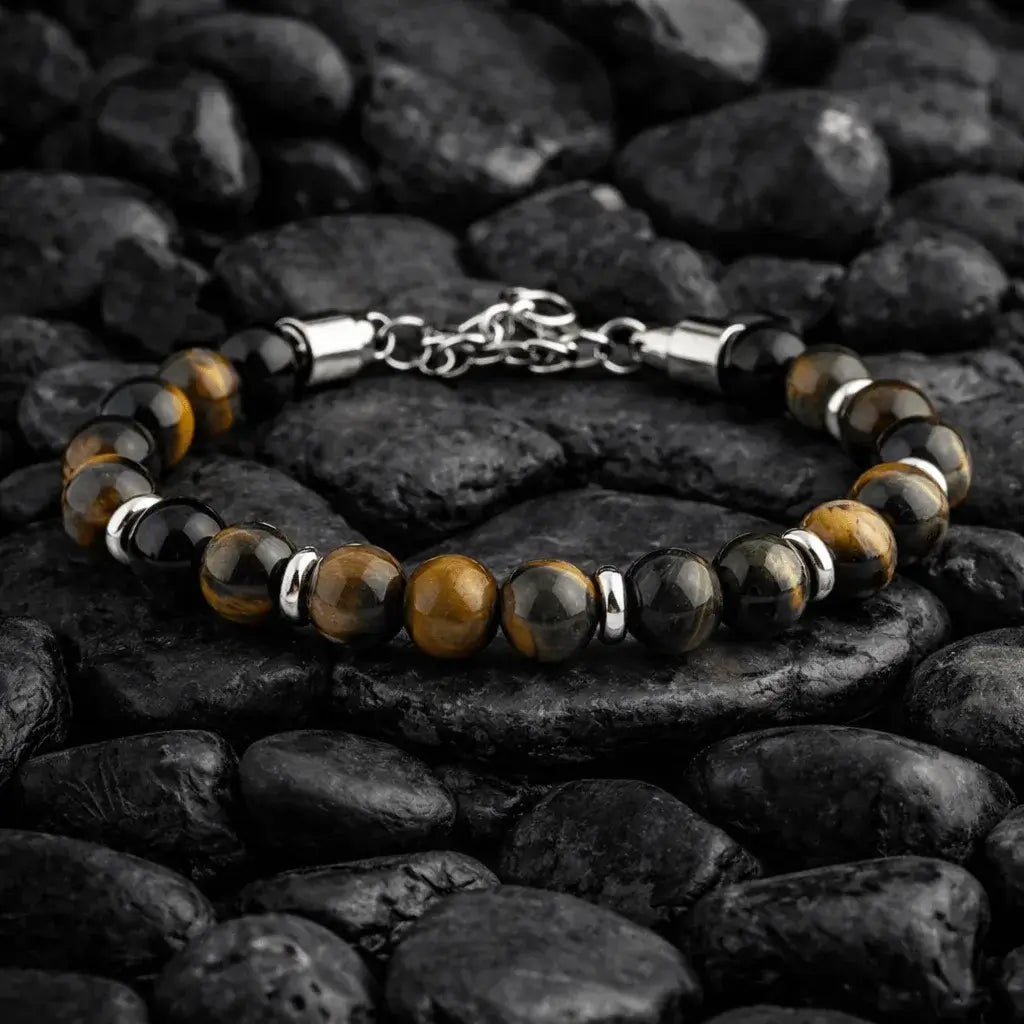 Alvora Echelon – Dreamy Tiger Eye | Men’s Stone Adjustable Bracelet