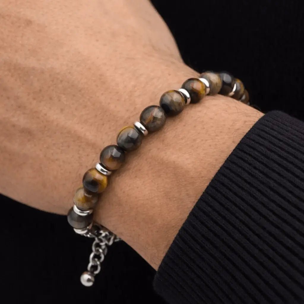 Alvora Echelon – Dreamy Tiger Eye | Men’s Stone Adjustable Bracelet