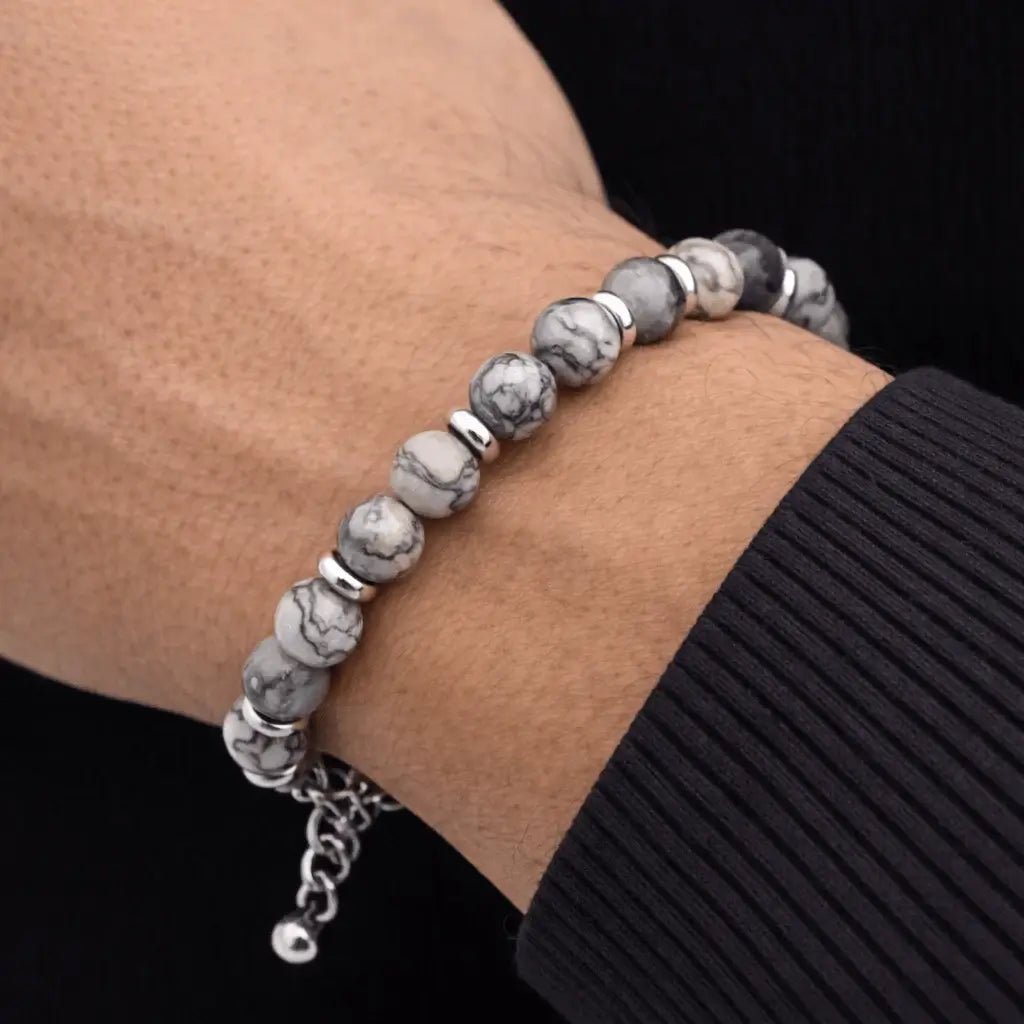 Alvora Echelon – Marble | Men’s Minimal Stone Bracelet