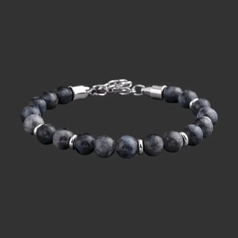 Alvora Echelon – Onyx Mist | Men’s Stone Bracelet 8mm Adjustable