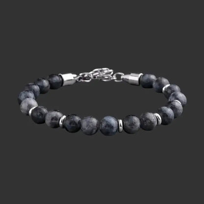 Alvora Echelon – Onyx Mist | Men’s Stone Bracelet 8mm Adjustable