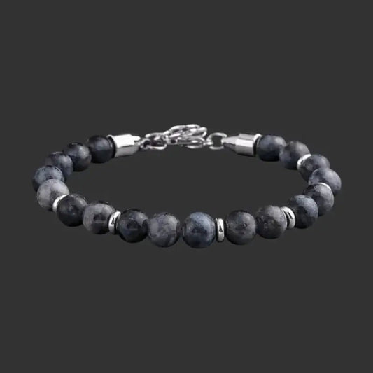 Alvora Echelon – Onyx Mist | Men’s Stone Bracelet 8mm Adjustable