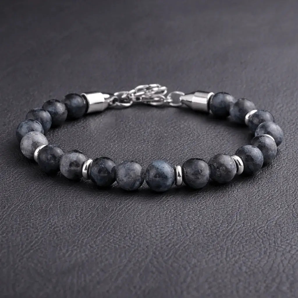 Alvora Echelon – Onyx Mist | Men’s Stone Bracelet 8mm Adjustable