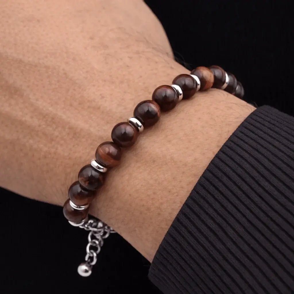 Alvora Echelon – Red Tiger Eye | Men’s Stone Bracelet