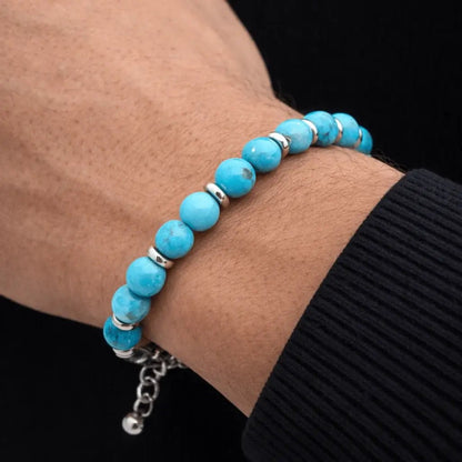 Alvora Echelon – Turquoise | Men’s Blue Beaded Bracelet