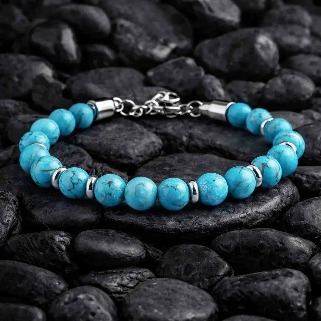 Alvora Echelon – Turquoise | Men’s Blue Beaded Bracelet