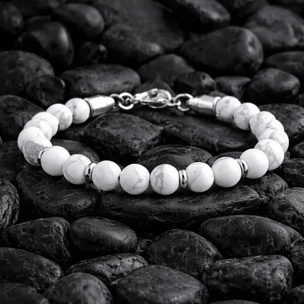 Alvora Echelon – White Turquoise | Men’s Beaded Bracelet