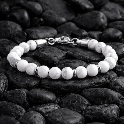 Alvora Echelon – White Turquoise | Men’s Beaded Bracelet