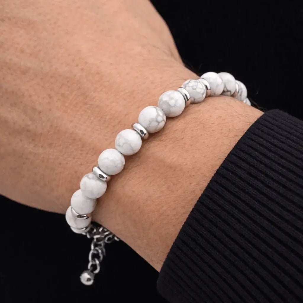 Alvora Echelon – White Turquoise | Men’s Beaded Bracelet
