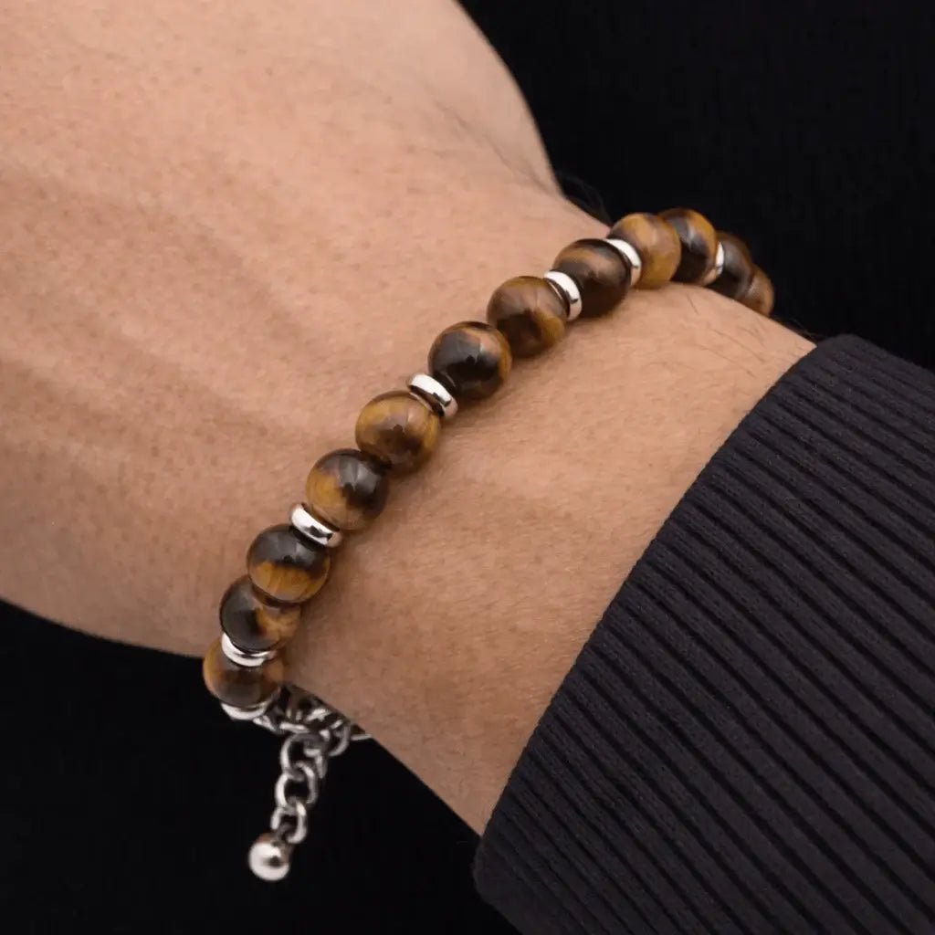 Alvora Echelon – Yellow Tiger Eye | Men’s Stone Beaded Bracelet