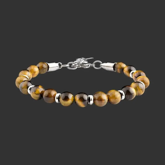 Alvora Echelon – Yellow Tiger Eye | Men’s Stone Beaded Bracelet