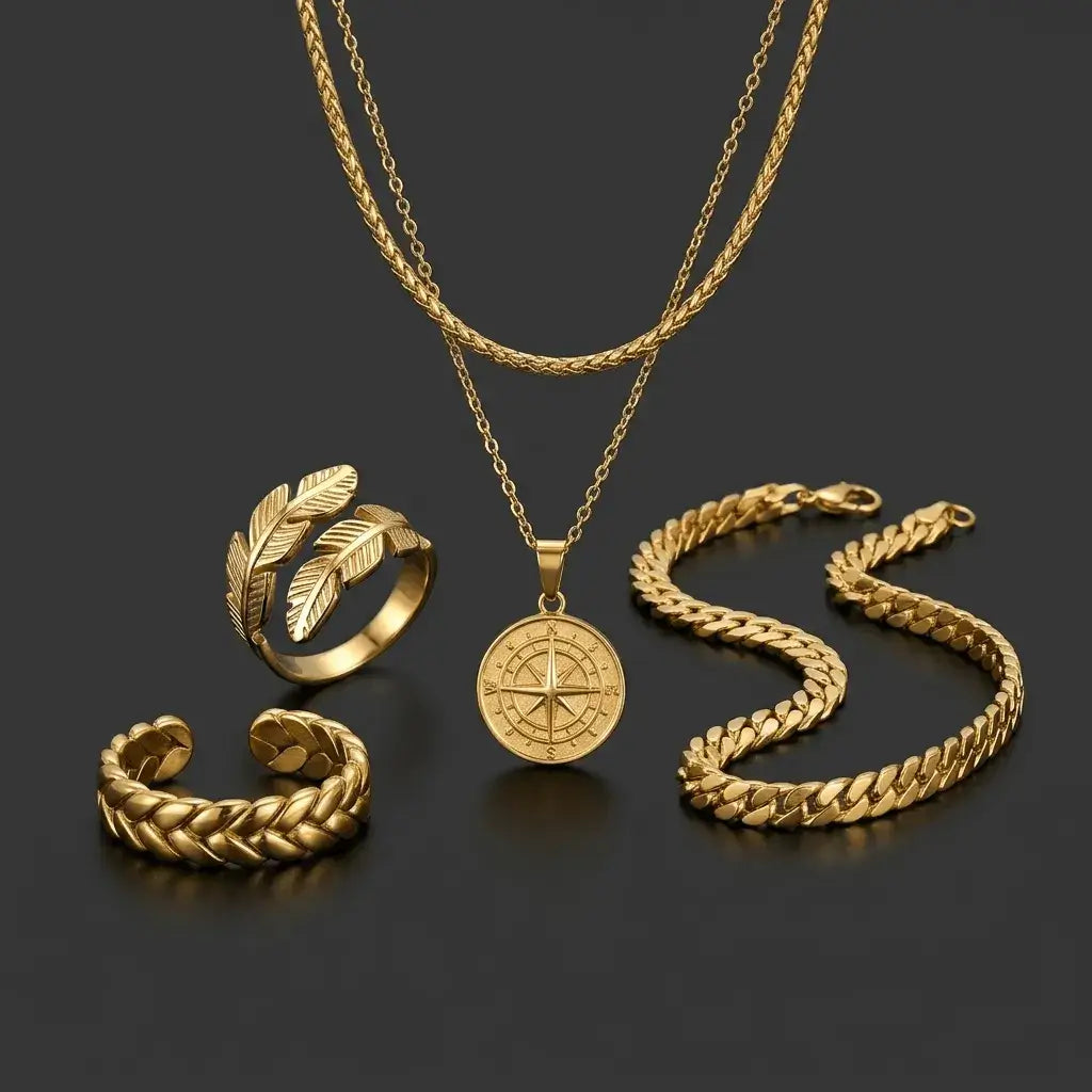 Aurelius Command Bundle | Men’s Gold Jewellery Set