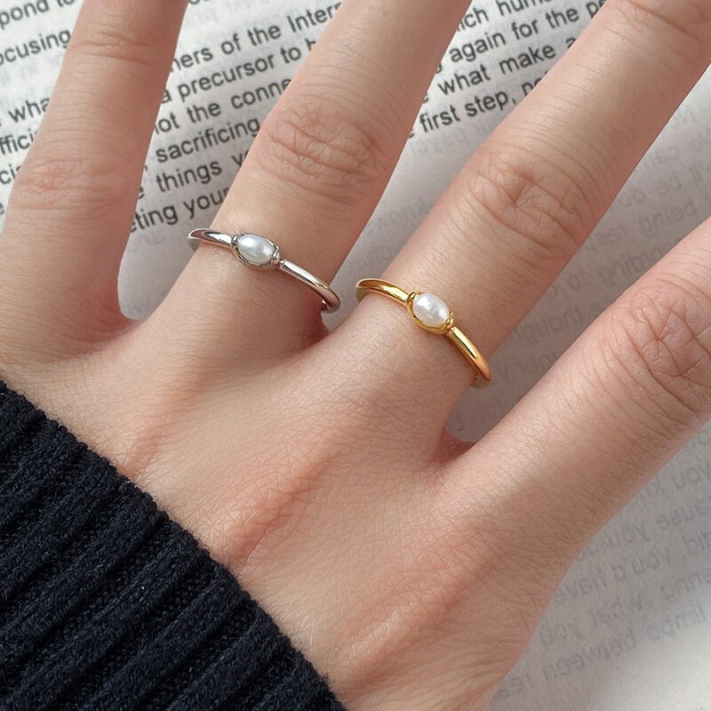 Eirene Ring – Baroque Pearl Open Ring in 925 Sterling Silver
