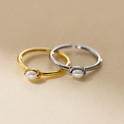 Eirene Ring – Baroque Pearl Open Ring in 925 Sterling Silver
