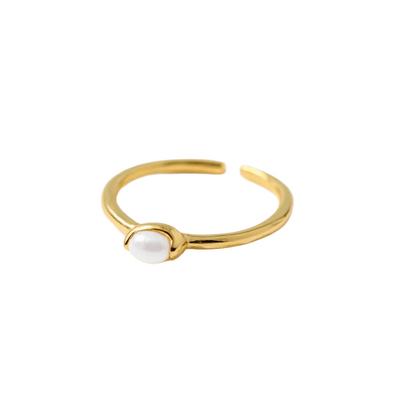 Eirene Ring – Baroque Pearl Open Ring in 925 Sterling Silver