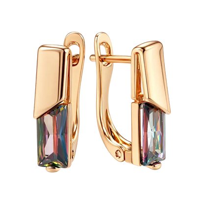Alvora Elixson – Auralis E, Rose Gold Earrings with Colorful Zircon