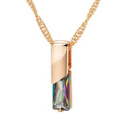 Alvora Elixson – Auralis N, Rose Gold Necklace with Colorful Zircon