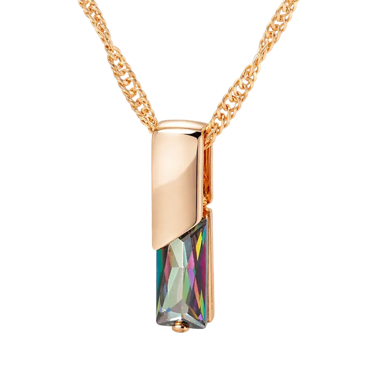 Alvora Elixson – Auralis N, Rose Gold Necklace with Colorful Zircon