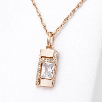 Alvora Elixson – Clarion Necklace, Rose Gold Natural Zircon Jewelry