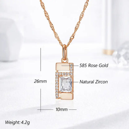 Alvora Elixson – Clarion Necklace, Rose Gold Natural Zircon Jewelry