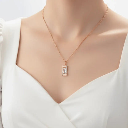 Alvora Elixson – Clarion Necklace, Rose Gold Natural Zircon Jewelry