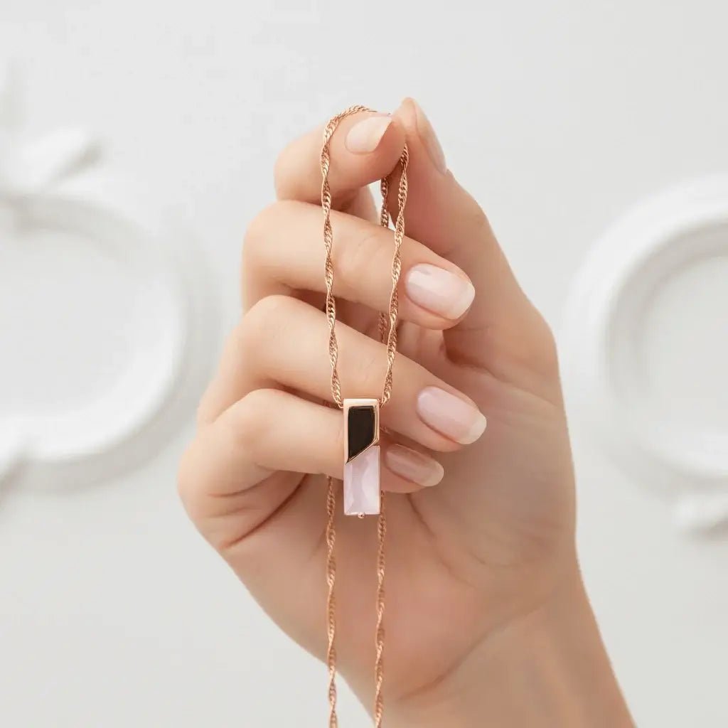 Alvora Elixson – Seraphis | Rose Gold Pink Natural Zircon Pendant
